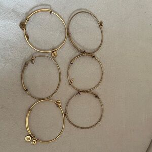 Alex and Ani Gold Tone Adjustable Bangle Bracelet Set